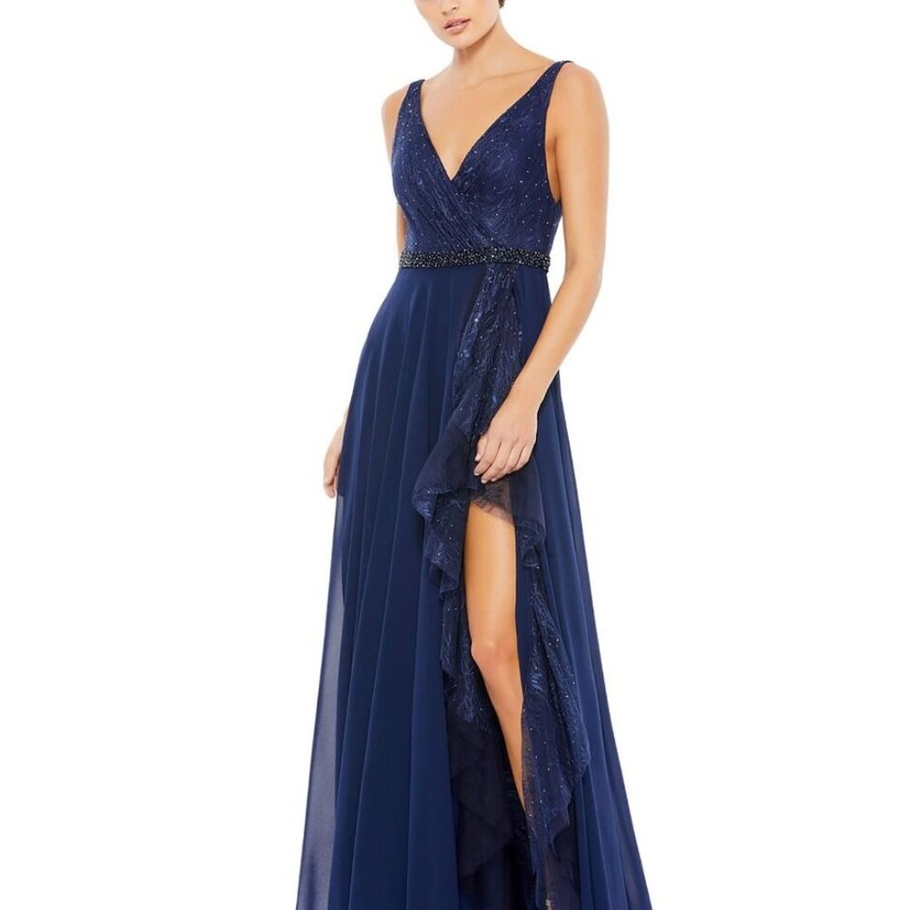 Mac Duggal Rhinestone Chiffon Gown, Dress